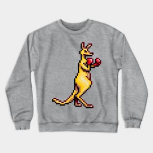 Kangaroo Boxer Pixel Art Crewneck Sweatshirt